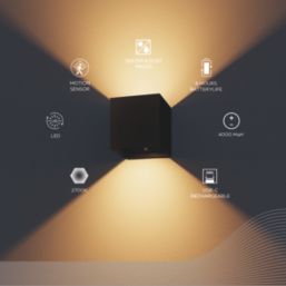 Calex Volterra Indoor & Outdoor Rechargeable LED Up & Downlight With PIR Sensor Black 170lm