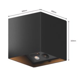 Calex Volterra Indoor & Outdoor Rechargeable LED Up & Downlight With PIR Sensor Black 170lm