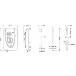 Triton T80 Easi-Fit+ White/Chrome 10.5kW Thermostatic Electric Shower