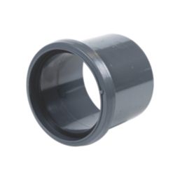 FloPlast  Push-Fit/Solvent Weld Single Socket Soil Pipe Coupler Anthracite Grey 110mm