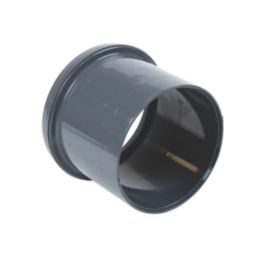 FloPlast  Push-Fit/Solvent Weld Single Socket Soil Pipe Coupler Anthracite Grey 110mm