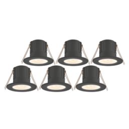 Saxby CosmosEco V3 Fixed  Fire Rated LED Recessed Downlights Black 6W 500lm 6 Pack
