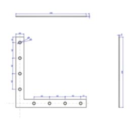 Essentials Angle Plates Silver 190mm x 190mm x 22mm 10 Pack