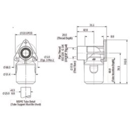 JG Speedfit UGPWB2516 MDPE Wall Plate Elbow 25mm x 3/4"