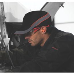 Delta Plus  Short Peak Bump Cap Black/Red One Size