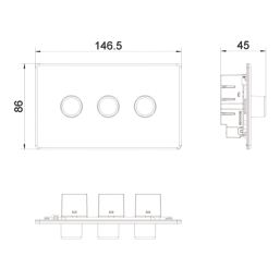 LAP  3-Gang 2-Way LED Dimmer Switch  Antique Brass with Colour-Matched Inserts