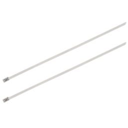 Essentials Stainless Steel Cable Ties Metallic 30cm x 0.46cm 100 Pack