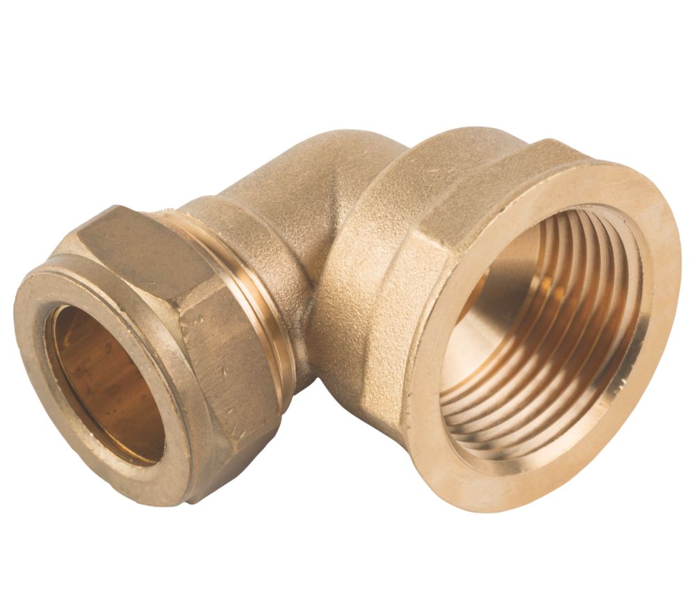 Midbrass Brass Compression Reducing 90° Female Iron Elbow 1" x 3/4