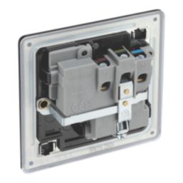 LAP  13A 1-Gang DP Switched Socket Matt Black  with Black Inserts