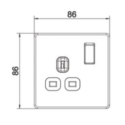 LAP  13A 1-Gang DP Switched Socket Matt Black  with Black Inserts