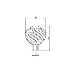 Essentials Ajika Spiral Cabinet Knob Antique Pewter 45mm 2 Pieces