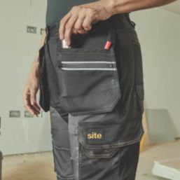 Site Kilani Womens Stretch Trousers Black / Grey Size 8 28" L