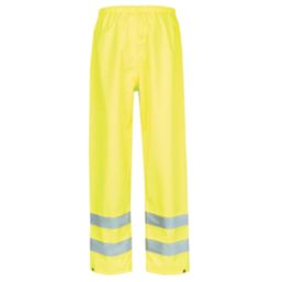 Site Huske Hi-Vis Over Trousers Elasticated Waist Yellow Large 27" W 30" L
