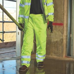 Site Huske Hi-Vis Over Trousers Elasticated Waist Yellow Large 27" W 30" L