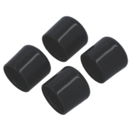 Fix-O-Moll Black Tube Caps 20mm x 20mm 4 Pack