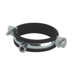 Tesla  75-80mm Rubber Lined Pipe Clips Black/Zinc-Plated 2 Pack