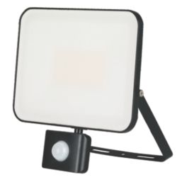 Brackenheath iSpot Frameless II Indoor & Outdoor LED Floodlight With PIR Sensor Black 50W 5500lm