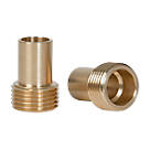 Tesla  Brass Compression Adapting Flexible Tap Connectors 15mm x 1/2" 2 Pack