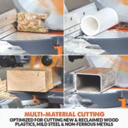 Evolution R255SMS-DB-Li 255mm 36V Li-Ion EXT Brushless Cordless Double-Bevel Sliding Mitre Saw - Bare