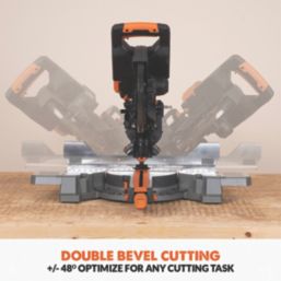 Evolution R255SMS-DB-Li 255mm 36V Li-Ion EXT Brushless Cordless Double-Bevel Sliding Mitre Saw - Bare