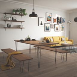 Rothley 3-Pin Hairpin Worktop Leg Gun Metal 710mm