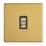 Contactum Lyric 10AX 1-Gang 2-Way Light Switch  Brushed Brass with Black Inserts