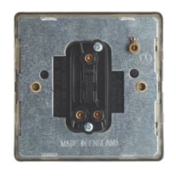 Contactum Lyric 10AX 1-Gang 2-Way Light Switch  Brushed Brass with Black Inserts