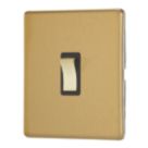 Contactum Lyric 10AX 1-Gang 2-Way Light Switch  Brushed Brass with Black Inserts