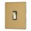 Contactum Lyric 10AX 1-Gang 2-Way Light Switch  Brushed Brass with Black Inserts