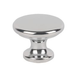 Essentials  Traditional Classic Disc Knobs Polished Chrome 30mm 2 Pack