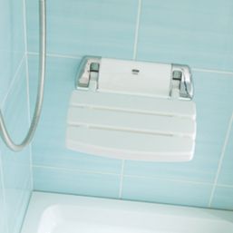 Mira Wall Mounted Shower Seat White/Chrome