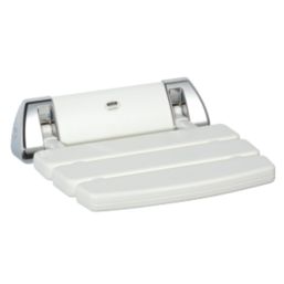 Mira Wall Mounted Shower Seat White/Chrome