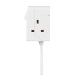 Masterplug 13A 3-Gang Unswitched  Extension Lead + 2.1A 2-Outlet Type A & C USB Charger White 2m