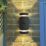 Lutec Focus Outdoor Up & Down Wall Light With PIR Sensor Matt Black