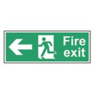 Non Photoluminescent "Fire Exit Man Left Arrow" Sign 150mm x 400mm
