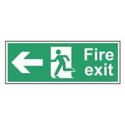 Essentials  Non Photoluminescent "Fire Exit Man Left Arrow" Sign 150mm x 400mm