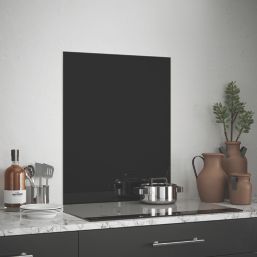 Splashback  Jet Black Self-Adhesive Splashback 600mm x 750mm x 4mm