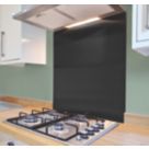 Splashback  Jet Black Self-Adhesive Splashback 600mm x 750mm x 4mm