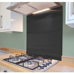Splashback  Jet Black Self-Adhesive Splashback 600mm x 750mm x 4mm