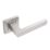 Eclipse Insignia Square Fire Rated Lever on Rose Door Handle Pair Satin Stainless Steel