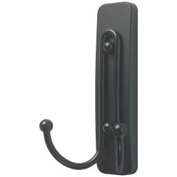 Command Matte Black Self-Adhesive Large Double Hook 2 Pack