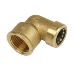 Tectite Sprint  Brass Push-Fit Adapting 90° Female Elbow 15mm x 1/2"