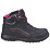 Amblers Lydia Metal Free Womens Lace & Zip Safety Boots Black / Pink Size 5