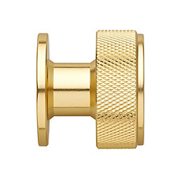 Elite Knobs & Handles Kensington Knurled Cabinet Knob Brushed Brass 35mm
