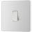 British General Evolve 20A 16AX 1-Gang 2-Way Light Switch  Brushed Steel with White Inserts