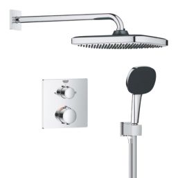 Grohe Precision 250 Square HP Rear-Fed Concealed Chrome Thermostatic Shower System