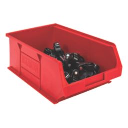 Barton TC4 Semi-Open-Fronted Storage Bins 9.1Ltr Red 10 Pack