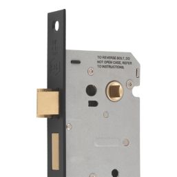 Smith & Locke  3 Lever Matt Black Mortice Sashlock 65mm Case - 44mm Backset