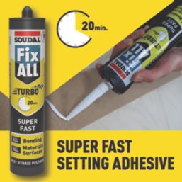 Soudal Fix All Turbo Solvent-Free Hybrid Polymer Adhesive White 290ml