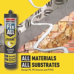 Soudal Fix All Turbo Solvent-Free Hybrid Polymer Adhesive White 290ml